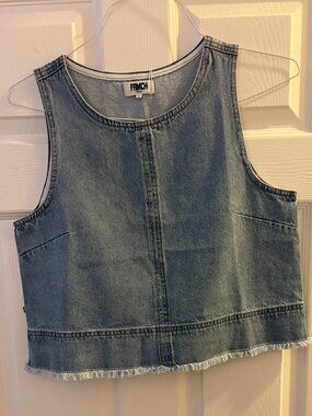 FRNCH Aqualina Bleu Jean Denim Top NWT Size Small Sleeveless